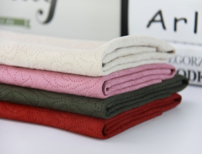 空气层麂皮绒 超声波 牡丹花