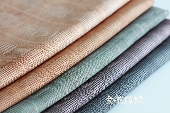 印花千鸟格麂皮绒 印花千鸟格麂皮绒