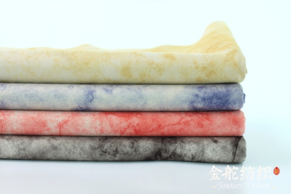 水墨风印花麂皮绒